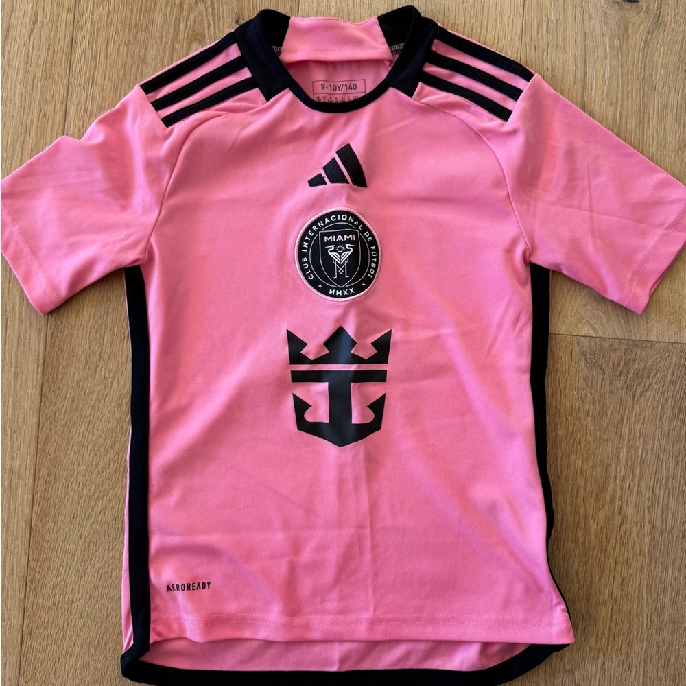 Adidas Kids Pink and Black Swim Shirt